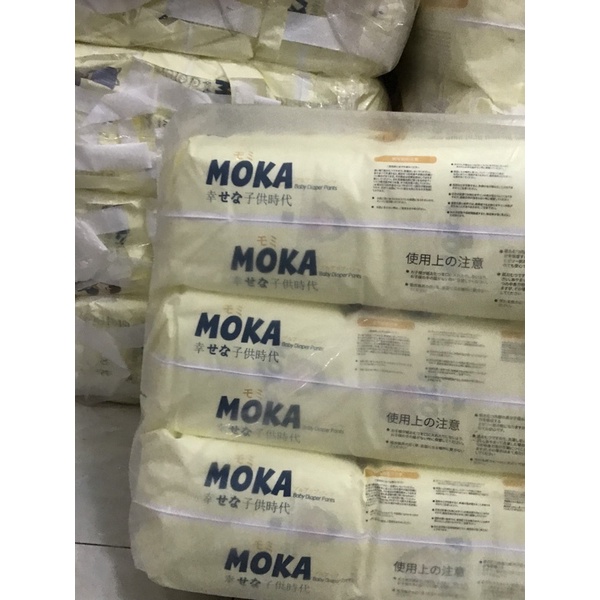 Tã/bỉm quần MOKA xuất nhật siêu thấm hút siêu mềm mịn 50m đủ size M-5XL