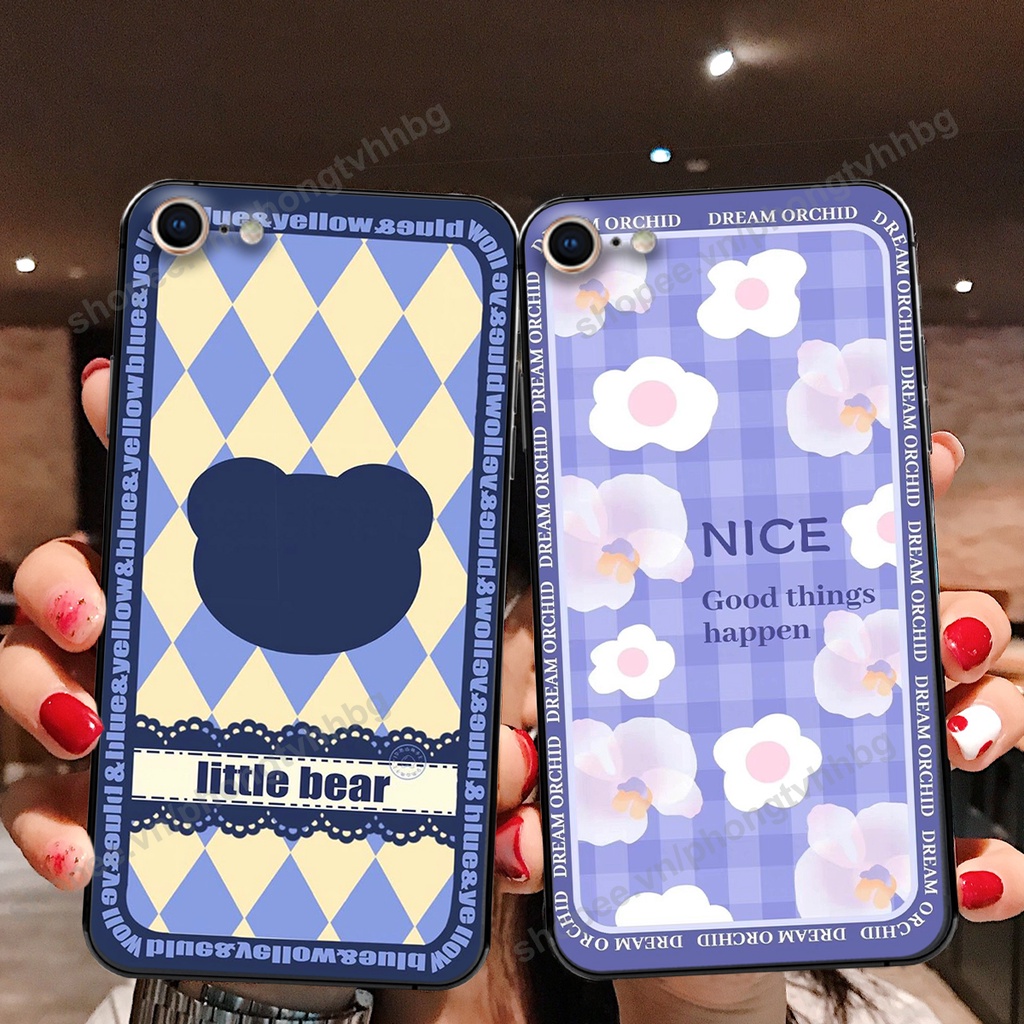 ỐP LƯNG IPHONE 5/5S/5SE- IPHONE 6/6S-IPHONE 6/6S PLUS-IPHONE 7/8-IPHONE SE 2020 trái tim đẹp gấu bo viền cực cute
