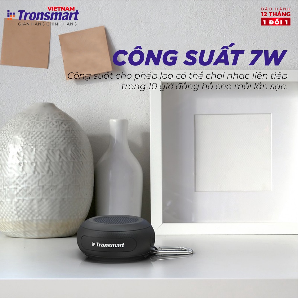 Loa Bluetooth 4.2 Tronsmart Element Splash TM-24477 -Âm thanh vòm 360 Công suất 7W - Hàng chính hãng - Bảo hành 12 tháng