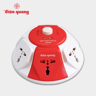 Ổ cắm Điện Quang ĐQ ESK WR.UK986 (Kiểu UFO 6 lỗ 3 chấu màu Trắng Đỏ)