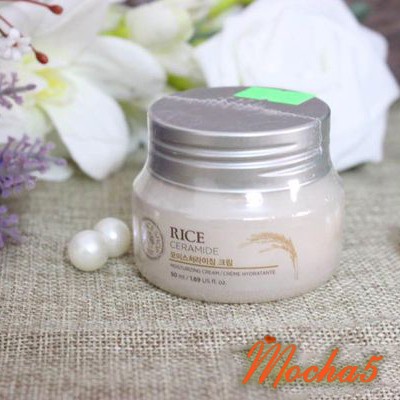 Kem dưỡng TFS Rice Ceramide Moisturizing Cream The Face Shop gạo lành tính sáng mịn da 50ml