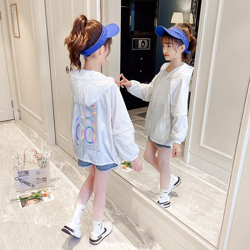 Áo Khoác Chống Nắng Mỏng Thoáng Khí Phong Cách Mới 2022 Cho Bé Gái