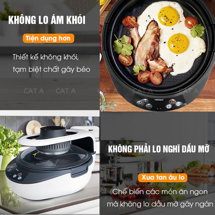 NỒI CHIÊN KHÔNG DẦU CAO CẤP CÁT Á - Nồi nướng HALOGEN, chiên nướng toàn bộ bề mặt, tiết kiệm thời gian [ BH CHÍNH HÃNG ]