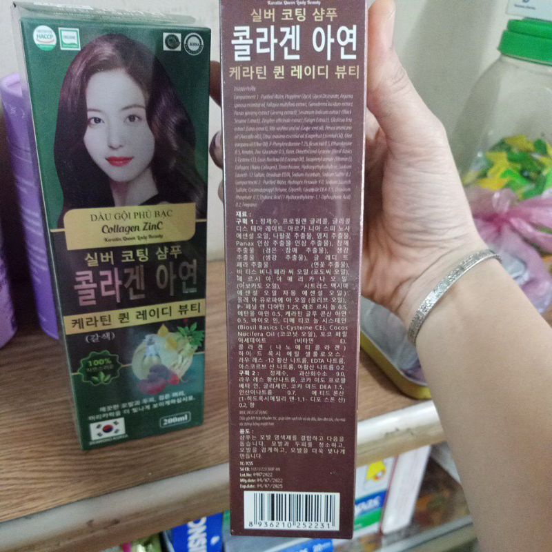 Dầu gội phủ bạc Collagen ZinC 200ml