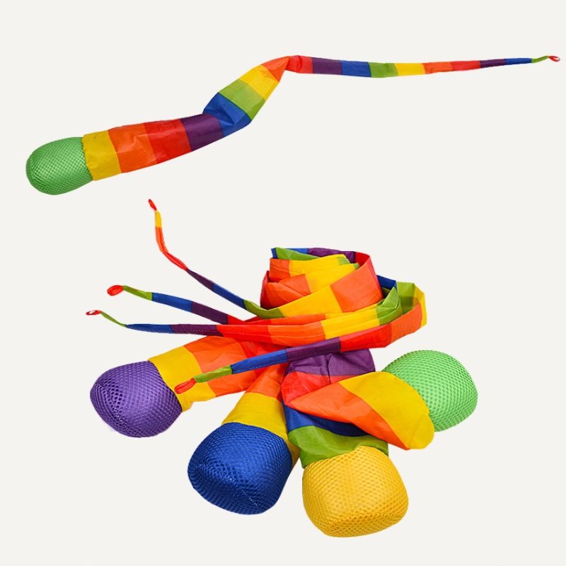 ✨Withbetiw Ribbon Rainbow Ball Sandbags Bean Bag Children Hand Throwing Outdoor Games Kids