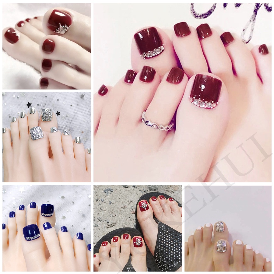 Móng Chân Giả Đính Đá Bộ Móng Tay Giả Set Móng Giả Trong Suốt Móng Tay Giả Đính Nơ Móng Tay Giả Dài Vuông Set 24 Móng Tay Giả Móng Giả Thiết Kế