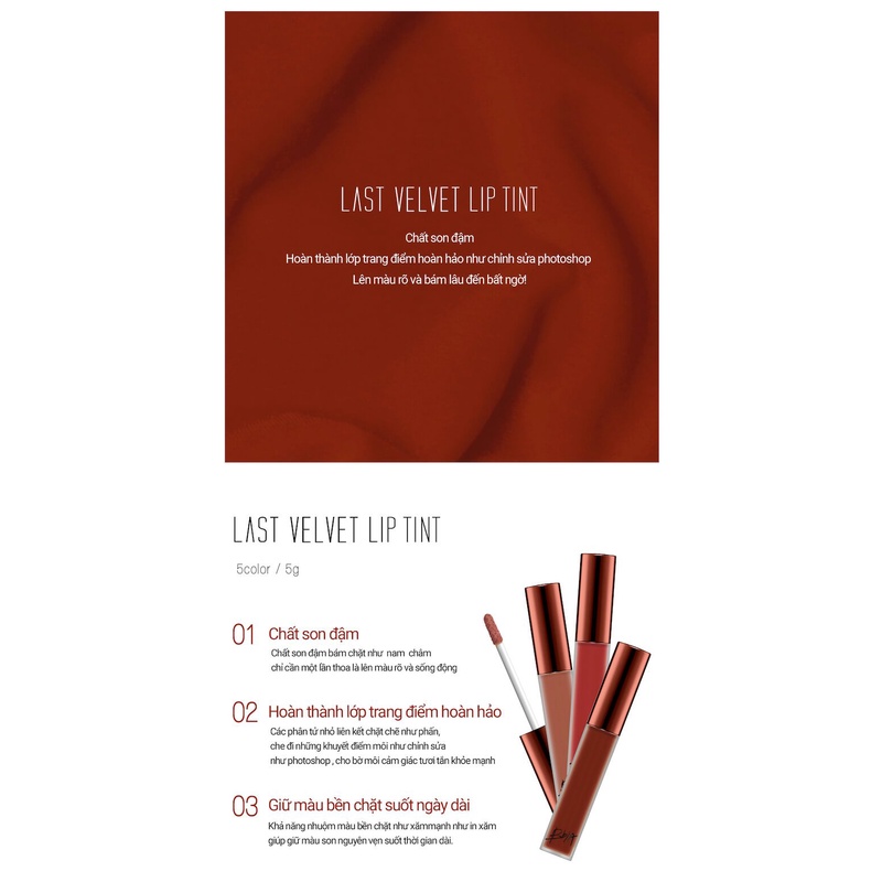 Son Kem Lì Bbia Last Velvet Lip Tint No.25 Final Note - Đỏ Nâu