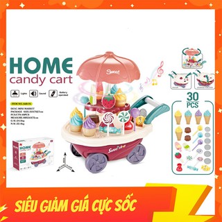 Đồ Chơi Xe Bán Kem 30 Chi Tiết, Màu Sắc Đa Dạng, Có Đèn Sáng Và Phát Nhạc Vui Nhộn, Cho Các Bé Chơi Đồ Hàng Với Nhau