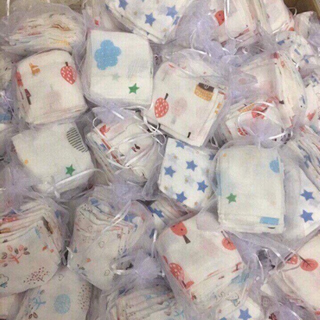 Set 10 khăn xô sữa Aden, xô túi lưới xuất khẩu cho bé