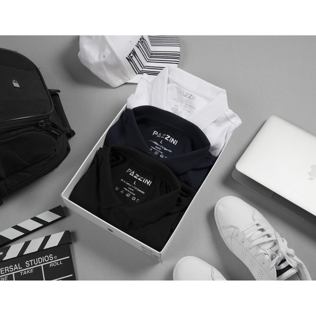 Áo thun nam cổ bẻ POLO PAZZINI thun cotton 100% co giãn 4 chiều mềm ,mát | BigBuy360 - bigbuy360.vn
