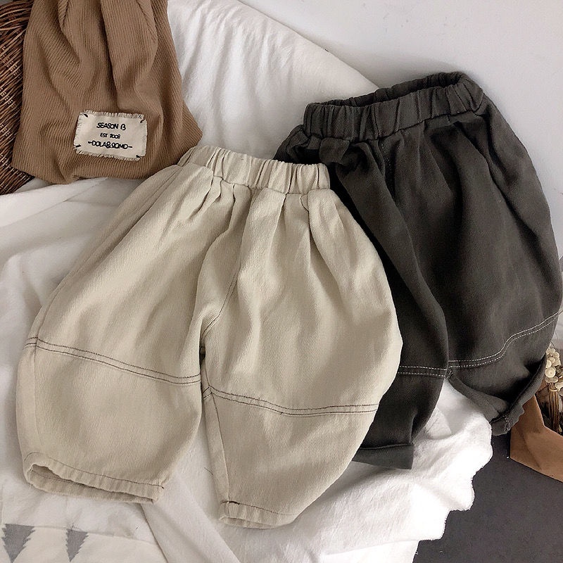 [Babycat] Hàng Có Sẵn Quần Harem Dáng Rộng Mềm Mại Phong Cách Hàn Quốc Nhật Bản Thời Trang Mùa Thu Dành Cho Bé Trai Và Bé Gái