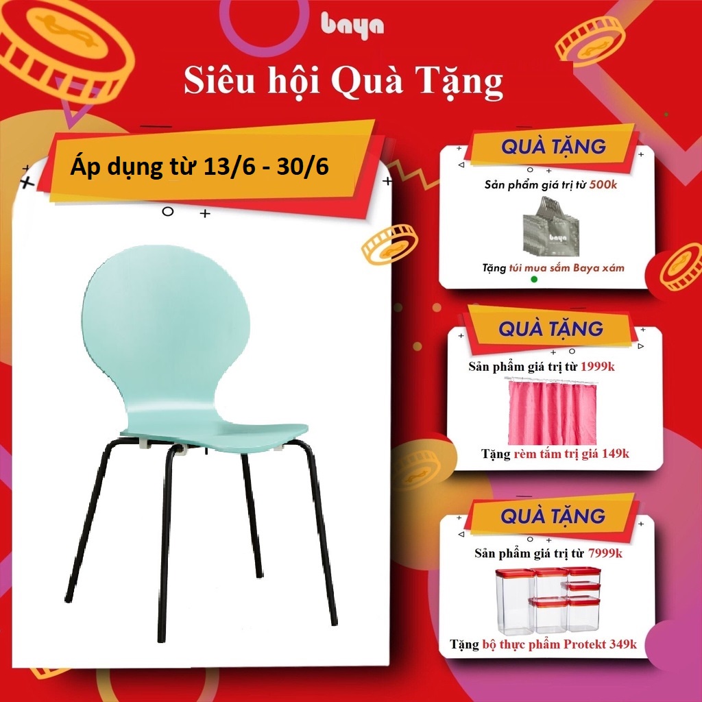 Ghế Ngồi Cafe Ban Công BAYA VERONA Có Điểm Tựa Chất Liệu Gỗ Ván Ép Bền Chắc Thoải Mái Dễ Chịu