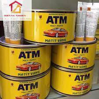 (CHÍNH HÃNG) BẢ MATIT / MASTIC VÀNG ATM BỘT TRÉT 2THÀNH PHẦN LON 1KG, LÀM BÓNG CHE LỒI LÕM SẮT, GỖ