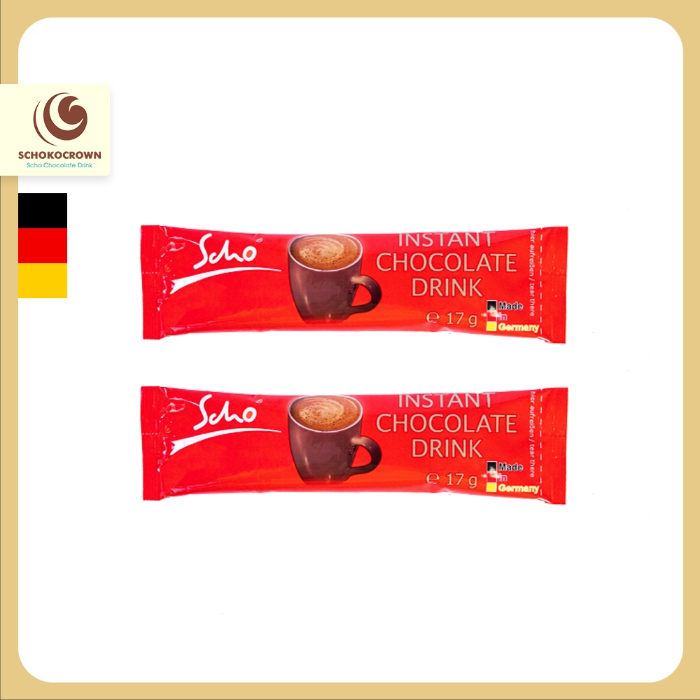 Bột Cacao dinh dưỡng Scho - Scho Red heart hộp 10 gói x 17g - Hương vị socola thanh, ngọt dịu