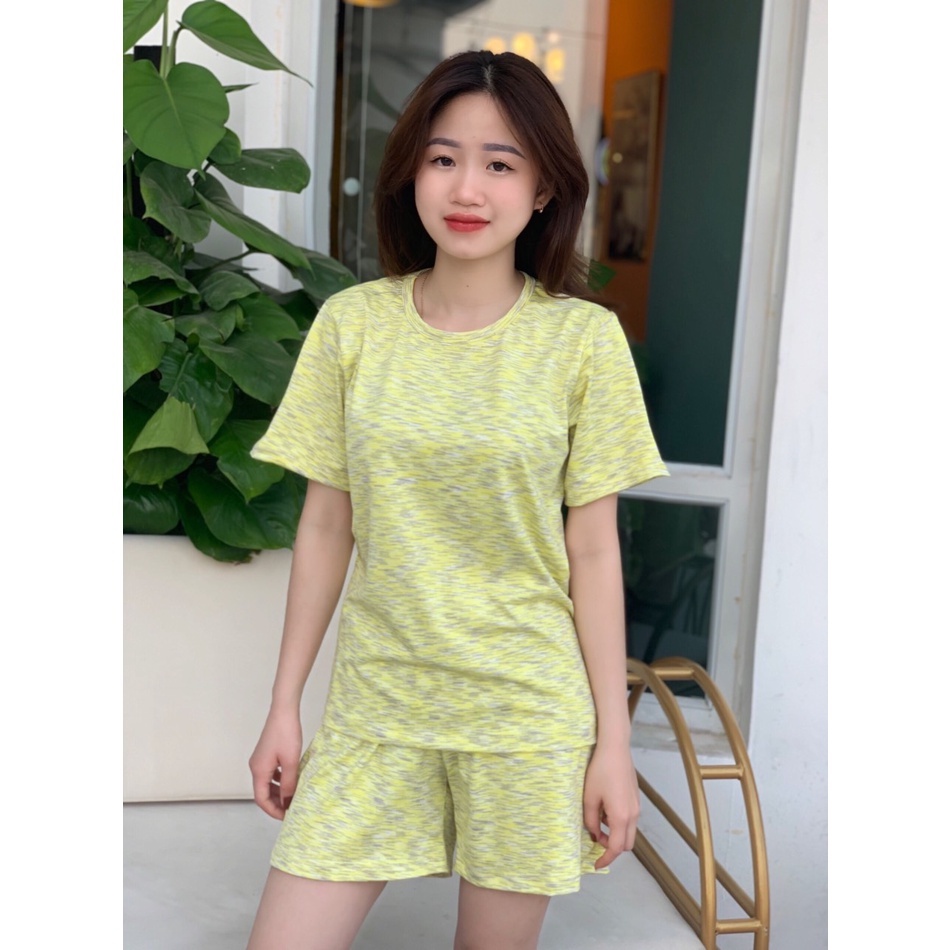 Đồ bộ nữ mặc nhà mùa hè tay ngắn quần đùi dáng rộng chất liệu cotton cao cấp Alala