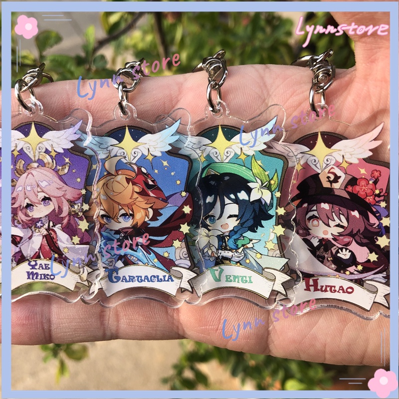Anime Genshin Impact Character Tartaglia Scaramouche Albedo Zhongli Móc khóa trò chơi mới Hình acrylic Chìa khóa dễ thương CP Mặt dây chuyền Chìa khóa Quà tặng Giáng sinh