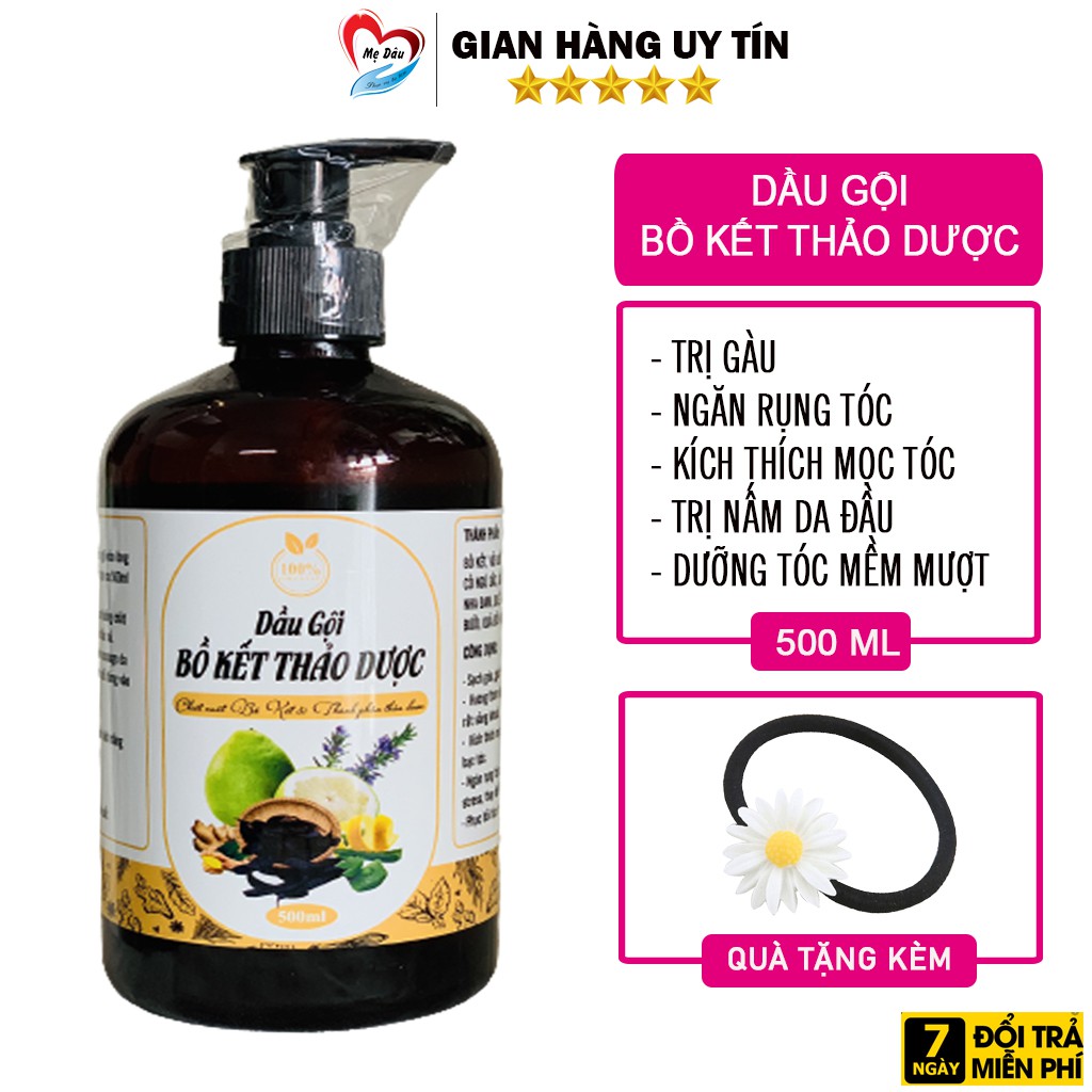 Dầu Gội Bồ Kết Thảo Dược 500 ml, Dầu Gội Ngăn Rụng Tóc, Ngăn Gàu Và Kích Thích Mọc Tóc - Mẹ Dâu Handmade