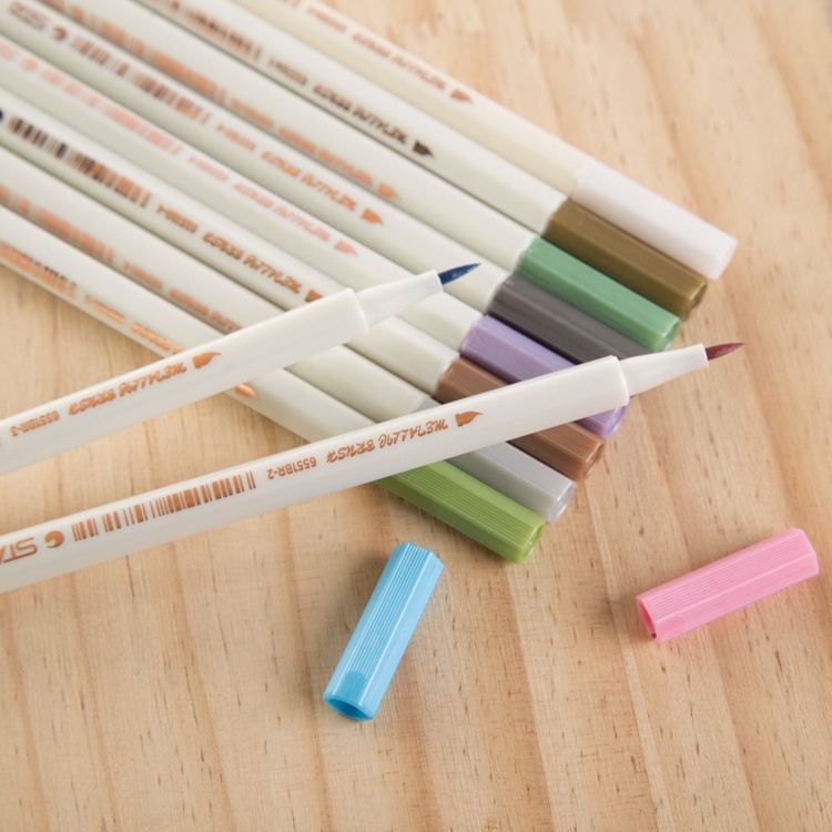 Bút Lông Kim Loại 10 Màu Sắc bút lông thư pháp bút viết thư pháp