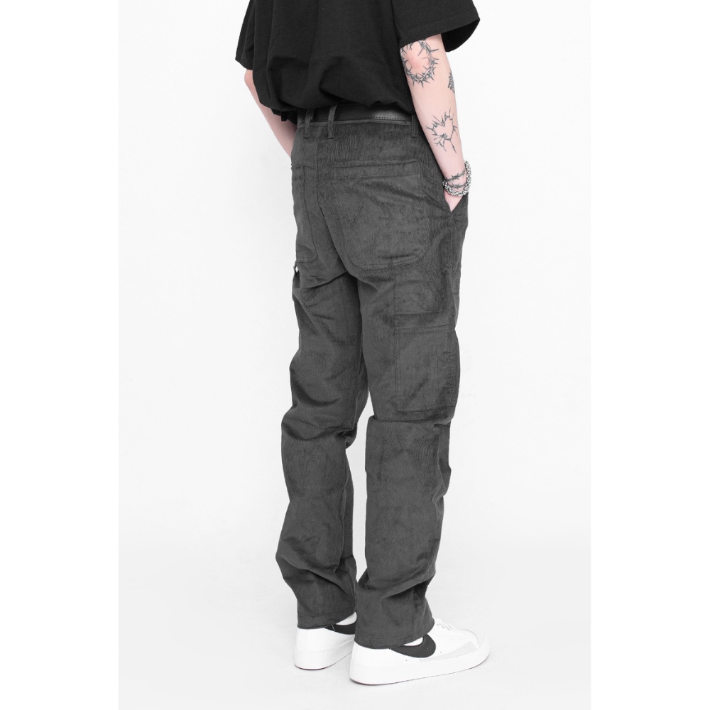 Quần tăm nhung màu xám đậm Tum Machines CORDUROY SLIM PANT - Earl Grey