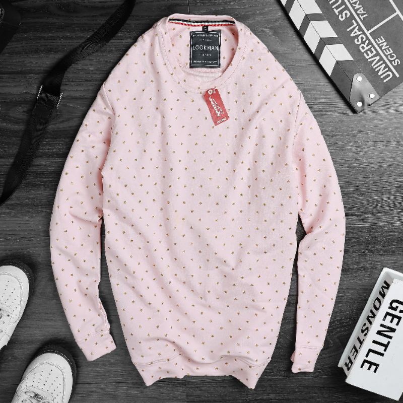Áo thun nam tay dài không cổ Sweater ngôi sao hồng | BigBuy360 - bigbuy360.vn
