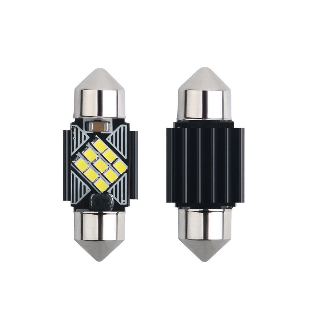 SEAMETAL 2 cái LED Bóng đèn trần ô tô 6000K Đèn chiếu sáng nội thất ô tô đa năng Đèn chiếu sáng thân cây Ánh sáng trắng 31/36/39 / 41mm Phụ tùng ô tô