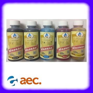 Bộ 5 chai mực Dye UV chống bay màu thương hiệu Mazano chai 100ml gồm 5 màu (PGBK/BK/C/M/Y) dùng cho máy in Canon