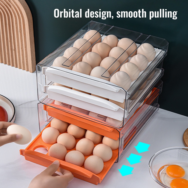 Hộp Đựng Trứng Trong Suốt 2 Tầng Có Thể Xếp Chồng Lên Nhau Tiện Dụng Cho Nhà Bếp