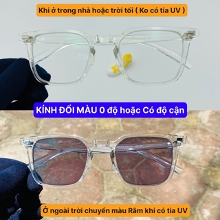 Kính đổi màu phản quang giảm chói loá chống tia UV gọng nhựa dẻo hàn quốc