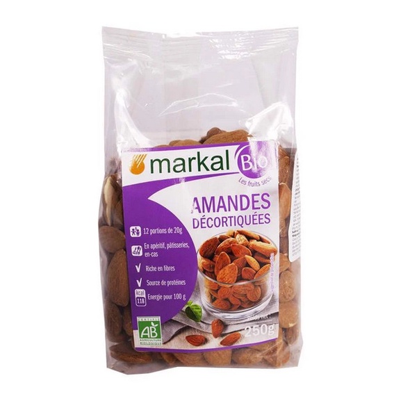 Hạt hạnh nhân hữu cơ đã tách vỏ cứng Markal 250g