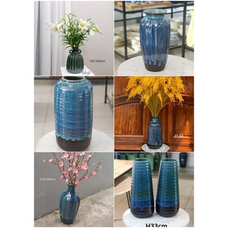 Lọ hoa men hỏa biến cắm đào, tuyết mai trang trí nội thất - gốm sứ bát tràng - Bình hoa Trang Trí - Decor nội thất