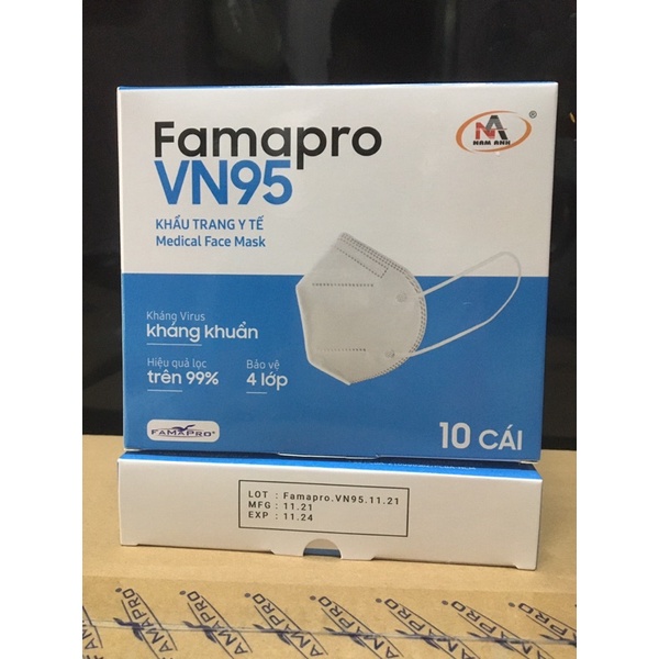 HỘP 10 CÁI KHẨU TRANG CAO CẤP FAMAPRO VN95