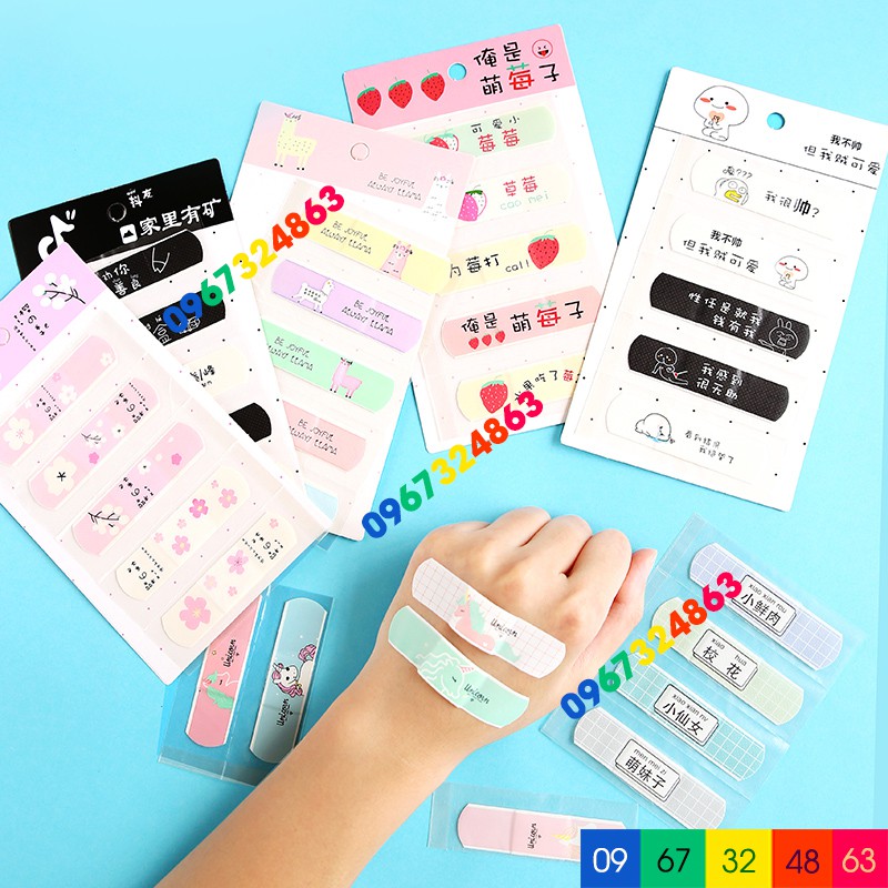 1 Vỉ 5 Cái Băng Gâu Hoạt Hình Dễ Thương Tiện Lợi