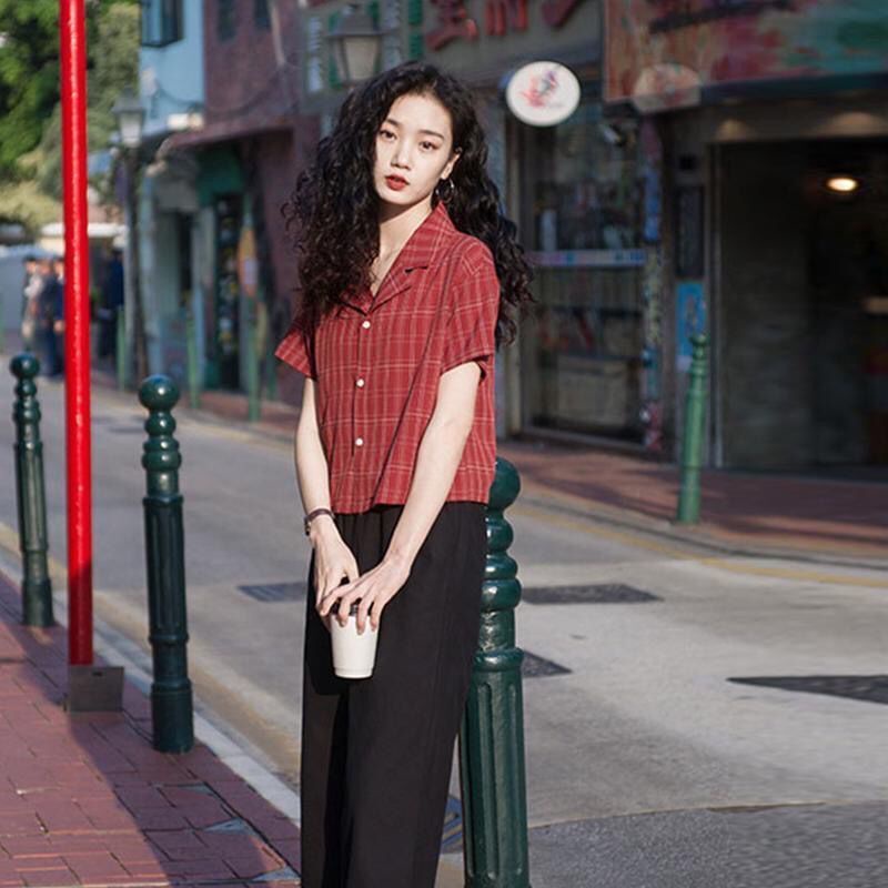Áo Sơ Mi Mỏng Dáng Rộng Họa Tiết Kẻ Sọc Thời Trang Hong Kong 2022 Mới