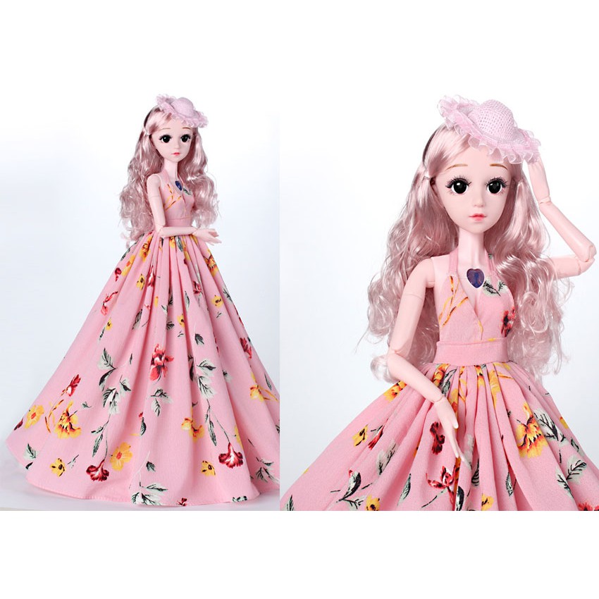 Búp bê BJD 18 Khớp 60cm Váy Hồng