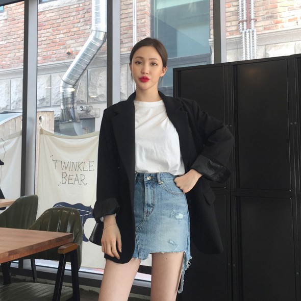 Áo Blazer trơn đen hàng đẹp (C21) - Hàng có sẵn | BigBuy360 - bigbuy360.vn