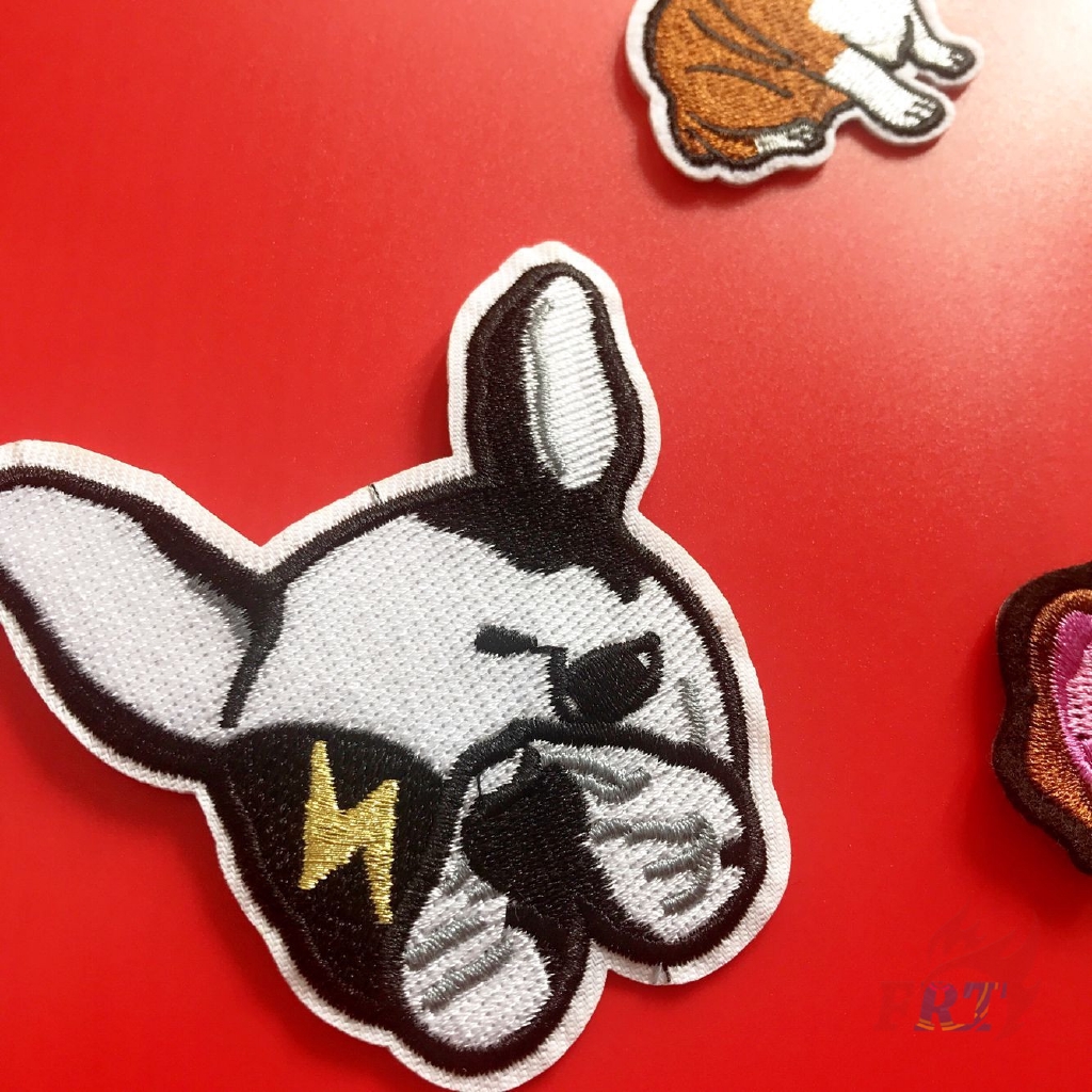 1 miếng vá ủi đồ DIY hình chú chó Corgi / Bulldog dễ thương