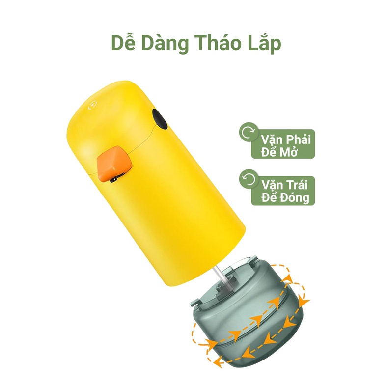 Máy Tạo Bọt Xà Phòng Rửa Tay KUNBE Hình Vịt Vàng Cảm Biến Tự Động Tiện Lợi