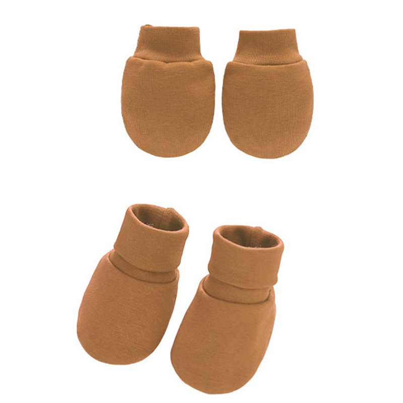 Bộ 2 Đôi Găng Tay / Chân Cotton Mềm Mại Chống Trầy Xước Bảo Vệ Mặt