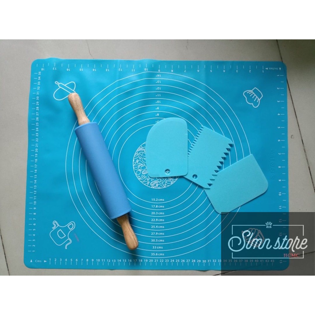 Thảm Nhào Bột , tấm cán Bột Silicon 40x50 cm Làm Bánh Chống dính, chống trơn trượt, dụng cụ nhà bếp. SD1-ThamCBot