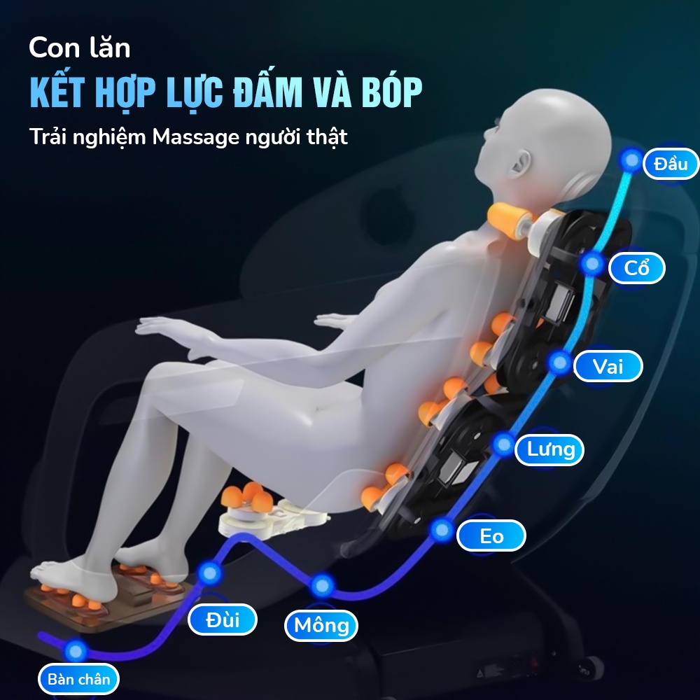 Ghế massage Abaka K2 - Ghế mát xa có loa bluetooth nghe nhạc - Chế độ massage toàn thân - Bảo hành 6 năm