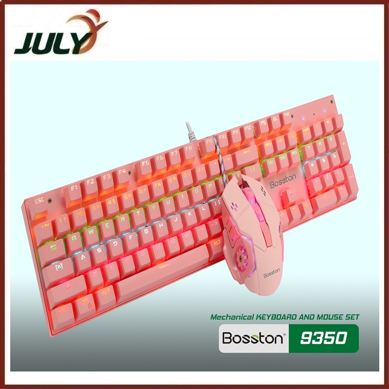 Bộ Phím Chuột Cơ Bosston EK9350 (Hồng)
