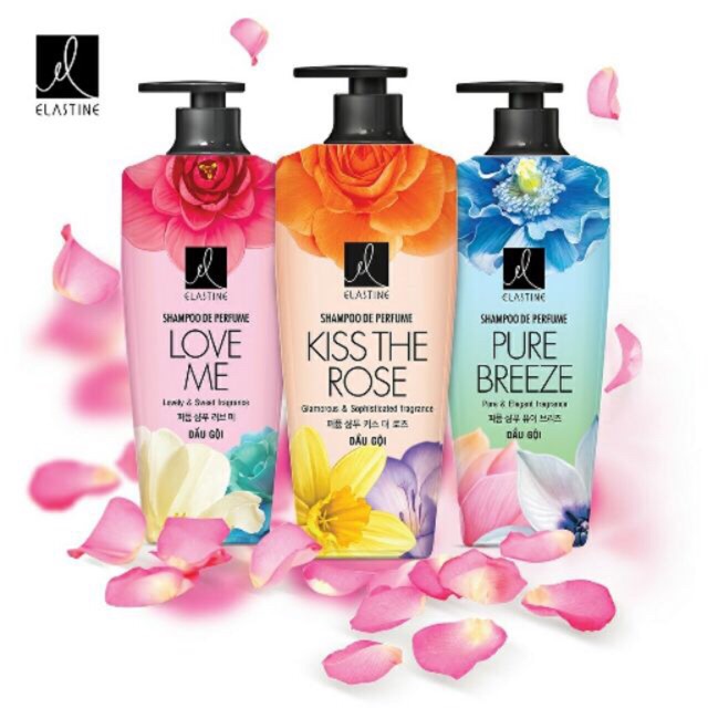 Dầu gội ELASTINE 600ml Love me, kiss the rose, pure breeze