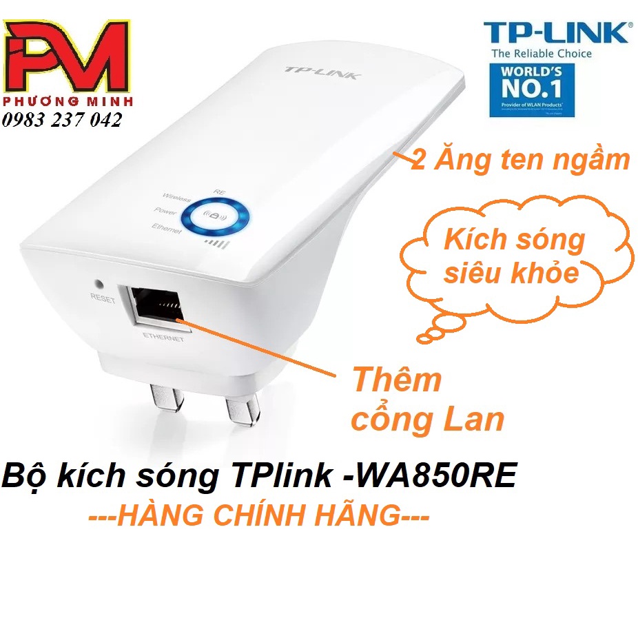 Bộ mở rộng sóng Wifi , Kích sóng wifi TPlink WA850RE - Hàng Chính Hãng đổi mới trong 24 tháng bảo hành