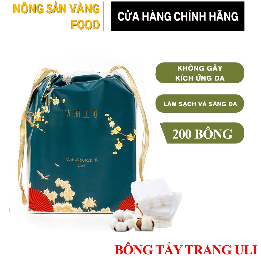 Khăn Khô ULI Cotton 3 Lớp Túi Dây Rút 200 Miếng Cao Cấp Nội  Địa Trung