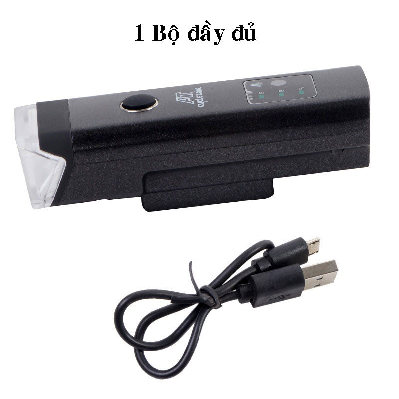 Đèn Xe Đạp Thể Thao Siêu Sáng Chống Nước AT Bóng LED Sạc USB Tiện Dụng - D17