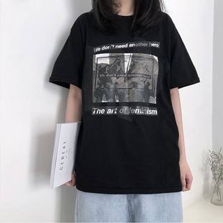 Áo thun nữ cổ tròn ngắn tay mùa hè Hàn Quốc dáng rộng in hình cá tính trẻ trung cực đẹp