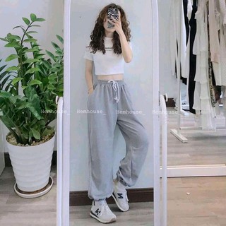 Set áo croptop mix quần bom Áo crotop đen cá tính mix quần bom cực xinh CAMA STORE