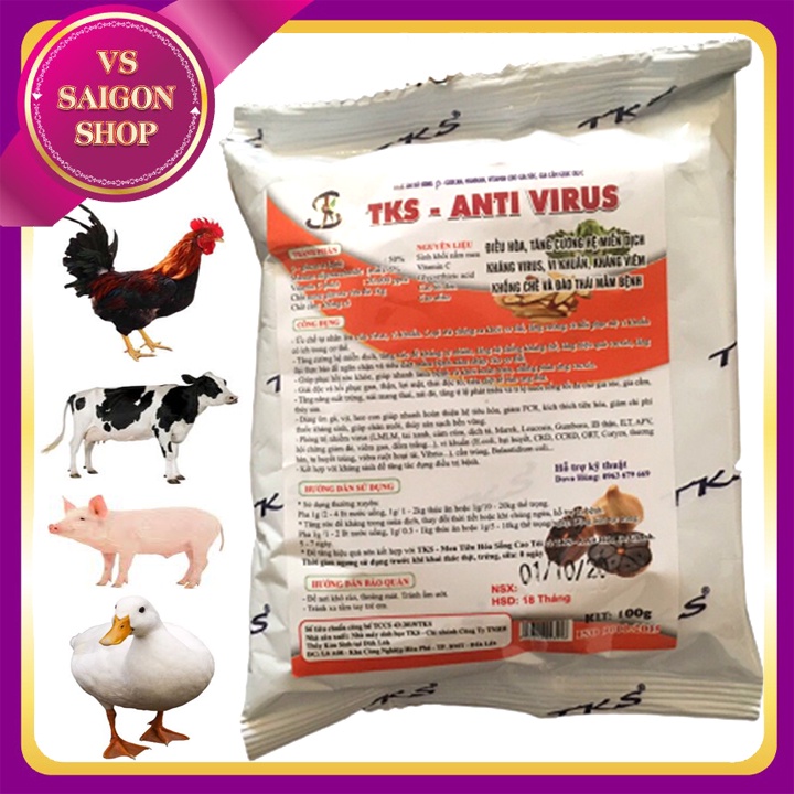 100G MEN TIÊU HÓA SỐNG CAO TỎI+100G A XÍT HỮU CƠ CHANH+100G ANTI VIRUS: Men Vi Sinh Hỗ Trợ Chăn Nuôi
