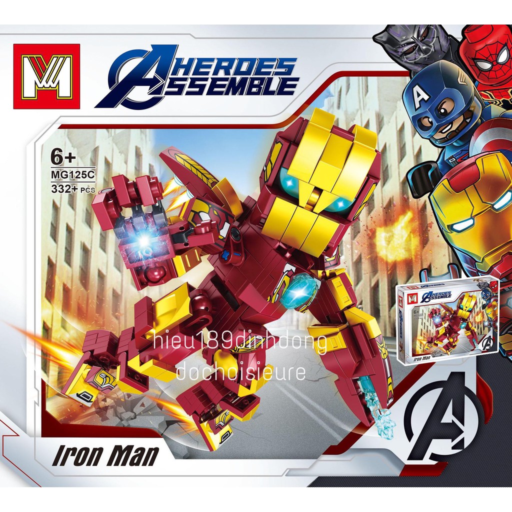 Lắp ráp xếp hình non Lego siêu anh hùng mg 125 : Người máy của các siêu anh hùng