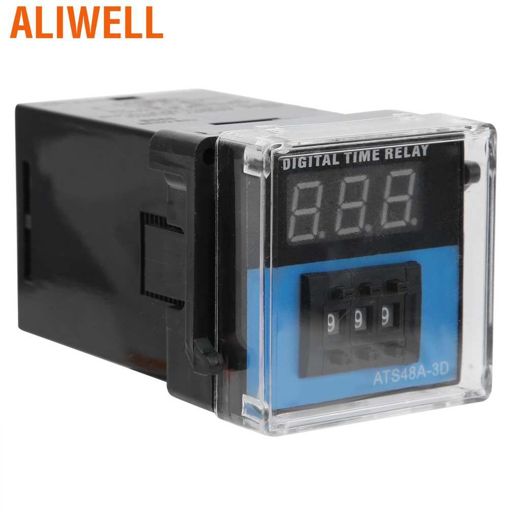 Aliwell Time Relay  Digital Display Cycle Delay Switch Controller Timing Module ATS48A‑3D Timer 220V